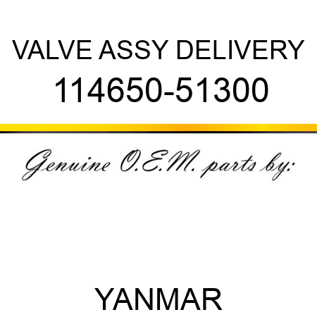 VALVE ASSY, DELIVERY 114650-51300