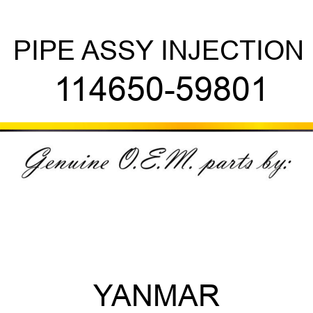 PIPE ASSY, INJECTION 114650-59801