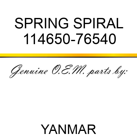 SPRING, SPIRAL 114650-76540