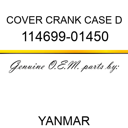 COVER, CRANK CASE D 114699-01450