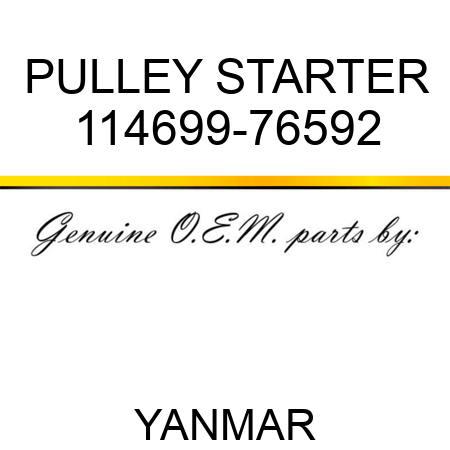 PULLEY, STARTER 114699-76592