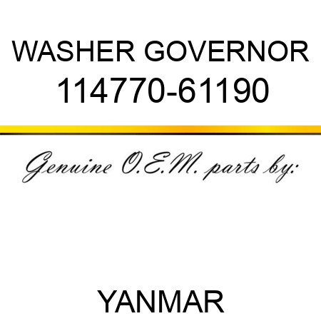 WASHER, GOVERNOR 114770-61190