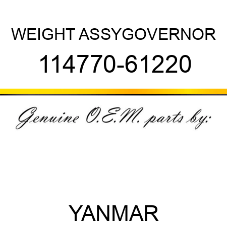 WEIGHT ASSY,GOVERNOR 114770-61220