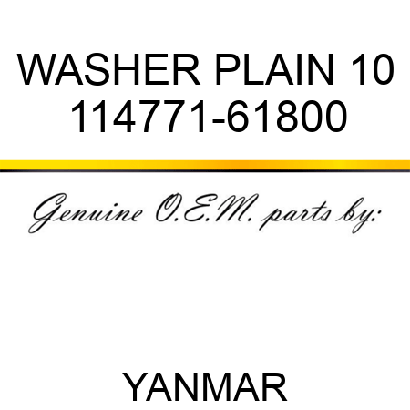 WASHER, PLAIN 10 114771-61800
