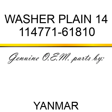 WASHER, PLAIN 14 114771-61810