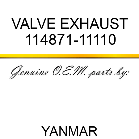 VALVE, EXHAUST 114871-11110