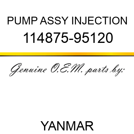 PUMP ASSY, INJECTION 114875-95120