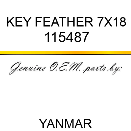 KEY, FEATHER 7X18 115487