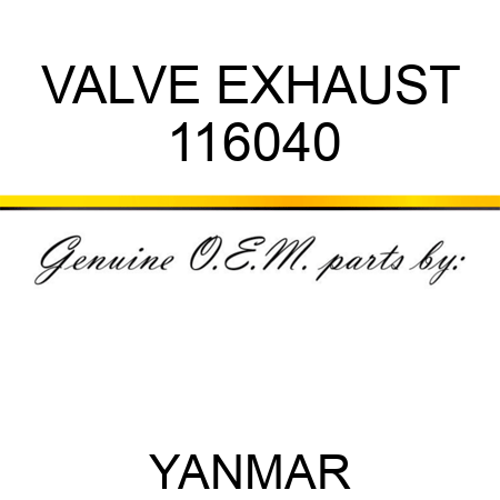 VALVE, EXHAUST 116040