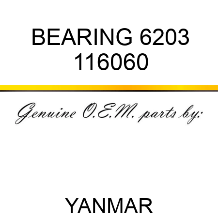 BEARING, 6203 116060