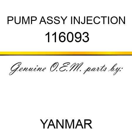 PUMP ASSY, INJECTION 116093
