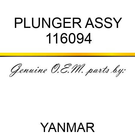 PLUNGER ASSY 116094