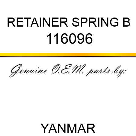 RETAINER, SPRING B 116096