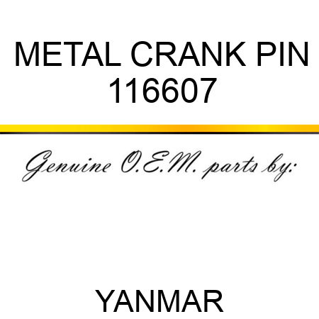 METAL, CRANK PIN 116607