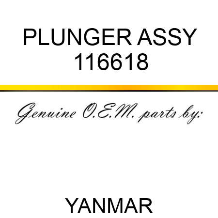 PLUNGER ASSY 116618