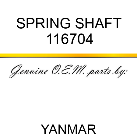 SPRING, SHAFT 116704