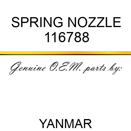 SPRING, NOZZLE 116788