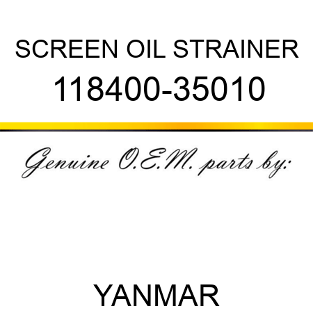 SCREEN, OIL STRAINER 118400-35010