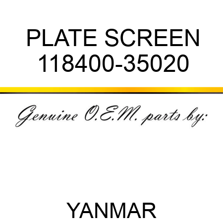 PLATE, SCREEN 118400-35020