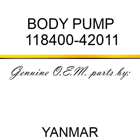 BODY, PUMP 118400-42011