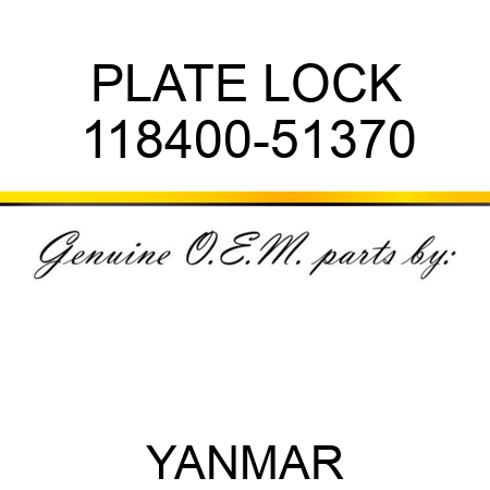 PLATE, LOCK 118400-51370