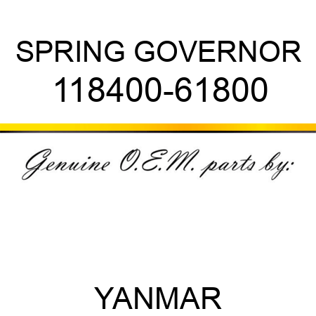 SPRING, GOVERNOR 118400-61800