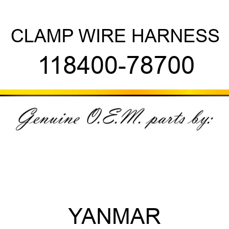 CLAMP, WIRE HARNESS 118400-78700