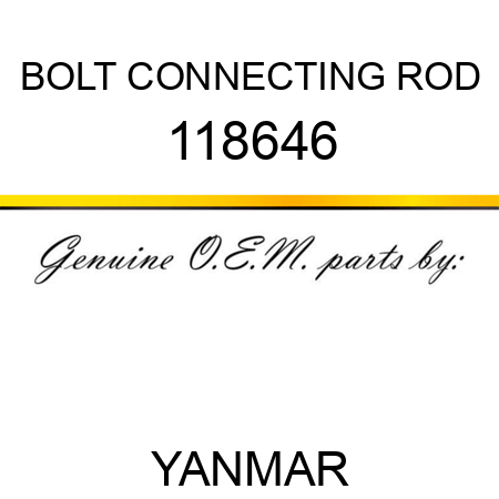 BOLT, CONNECTING ROD 118646