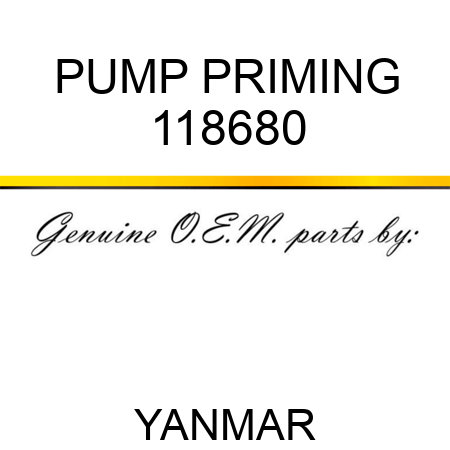 PUMP, PRIMING 118680