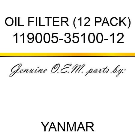OIL FILTER (12 PACK) 119005-35100-12