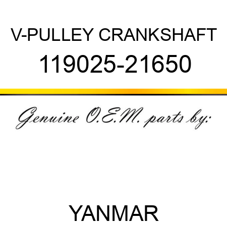 V-PULLEY, CRANKSHAFT 119025-21650
