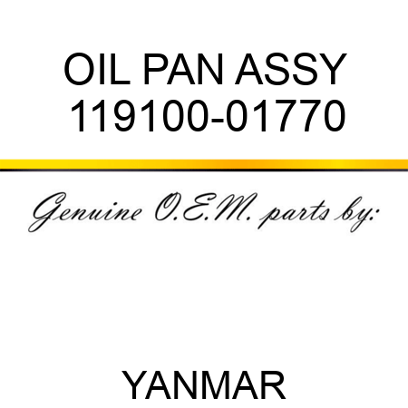 OIL PAN ASSY 119100-01770