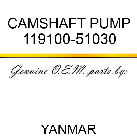 CAMSHAFT, PUMP 119100-51030