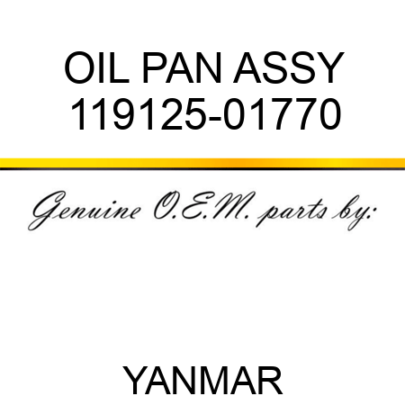 OIL PAN ASSY 119125-01770