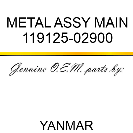 METAL ASSY, MAIN 119125-02900