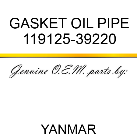 GASKET, OIL PIPE 119125-39220