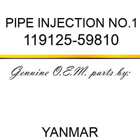 PIPE, INJECTION NO.1 119125-59810