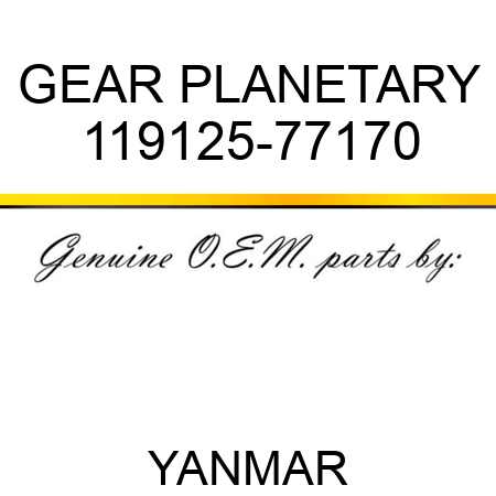 GEAR, PLANETARY 119125-77170