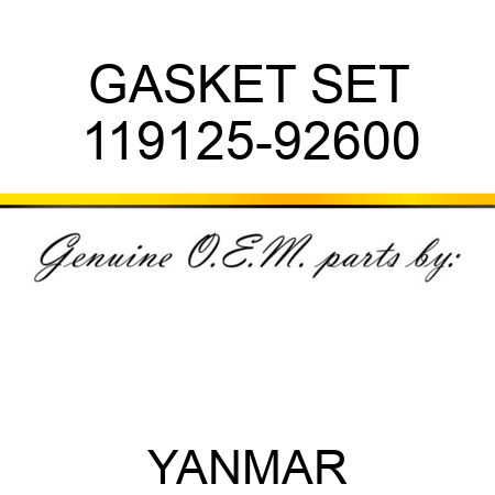 GASKET SET 119125-92600