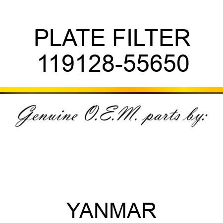 PLATE, FILTER 119128-55650