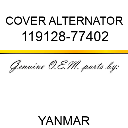 COVER, ALTERNATOR 119128-77402