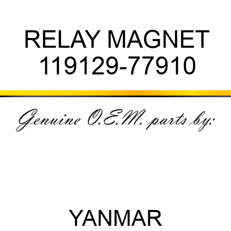 RELAY, MAGNET 119129-77910