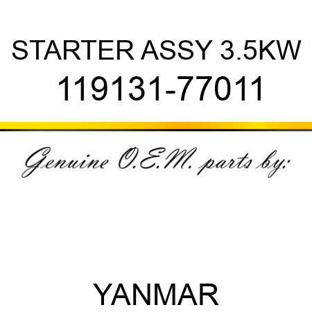 STARTER ASSY, 3.5KW 119131-77011