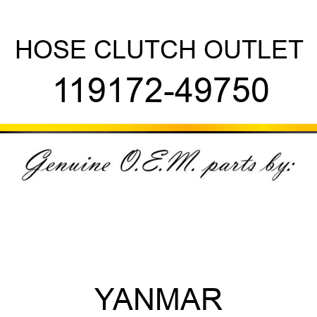 HOSE, CLUTCH OUTLET 119172-49750