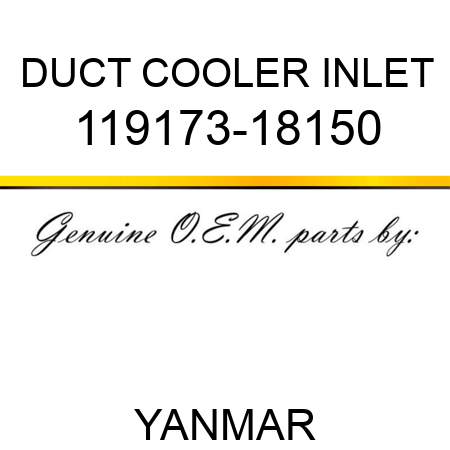 DUCT, COOLER INLET 119173-18150