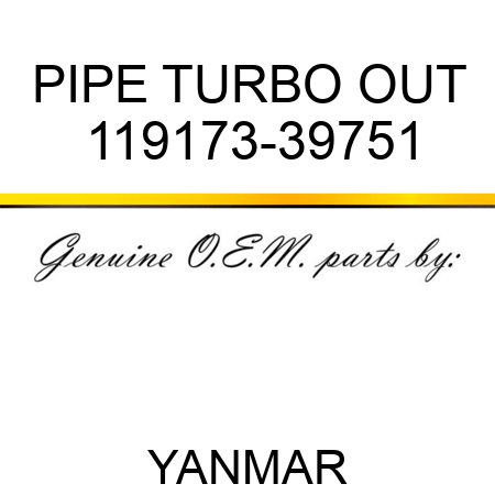 PIPE, TURBO OUT 119173-39751