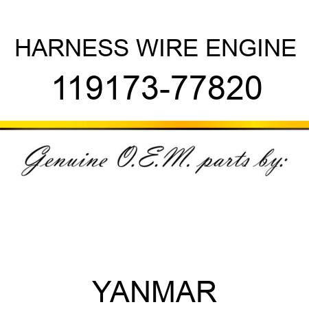 HARNESS, WIRE ENGINE 119173-77820