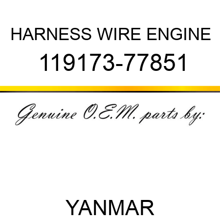 HARNESS, WIRE ENGINE 119173-77851