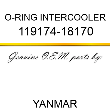 O-RING, INTERCOOLER 119174-18170