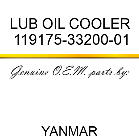 LUB OIL COOLER 119175-33200-01